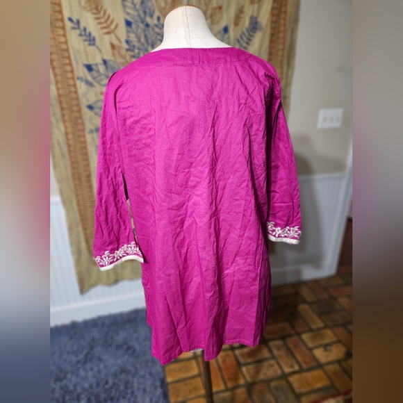 A Little Larger Magenta Indian Tunic Large - Picture 5 of 6